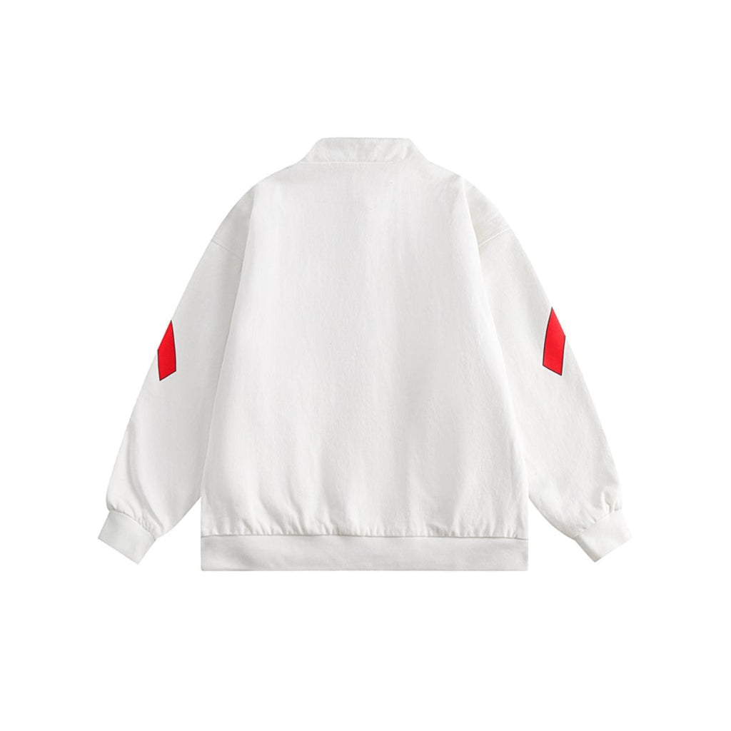 Unisex Jacket Embroidered Jacket Men and Women Couple Loose Stand Collar Coat