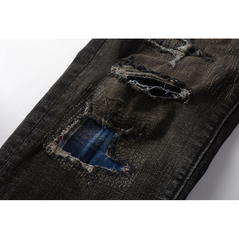 Mens trendy purple jeans, 100% cotton Pure Cotton High Street Trend