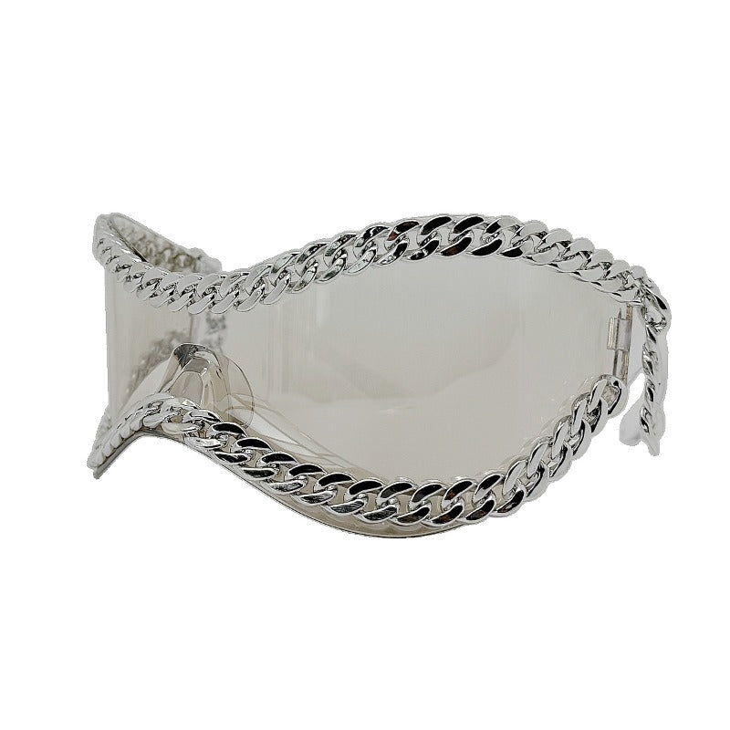 Trendy punk glasses y2kretro chain