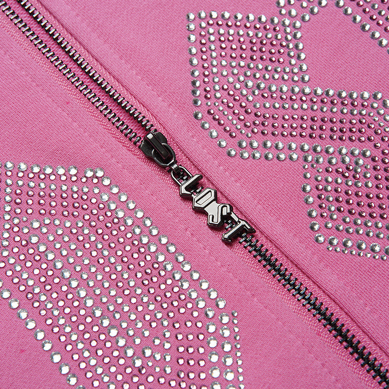 Lost intricacy Hoodie rhinestones