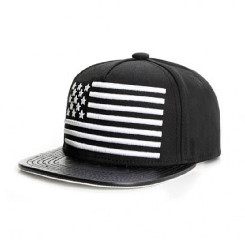 Trendy flat brimmed snapback hats usa american flag unisex spring and autumn