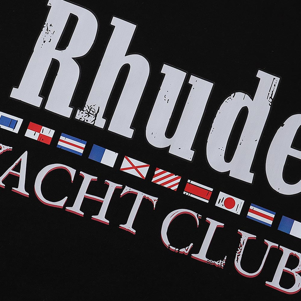 Rhude T Shirts Flag Printing Cotton Casual Short Sleeves Men and Women