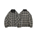 Unisex Jacket Vintage Plaid Coat Men's and Women's Loose Cargo Jacket