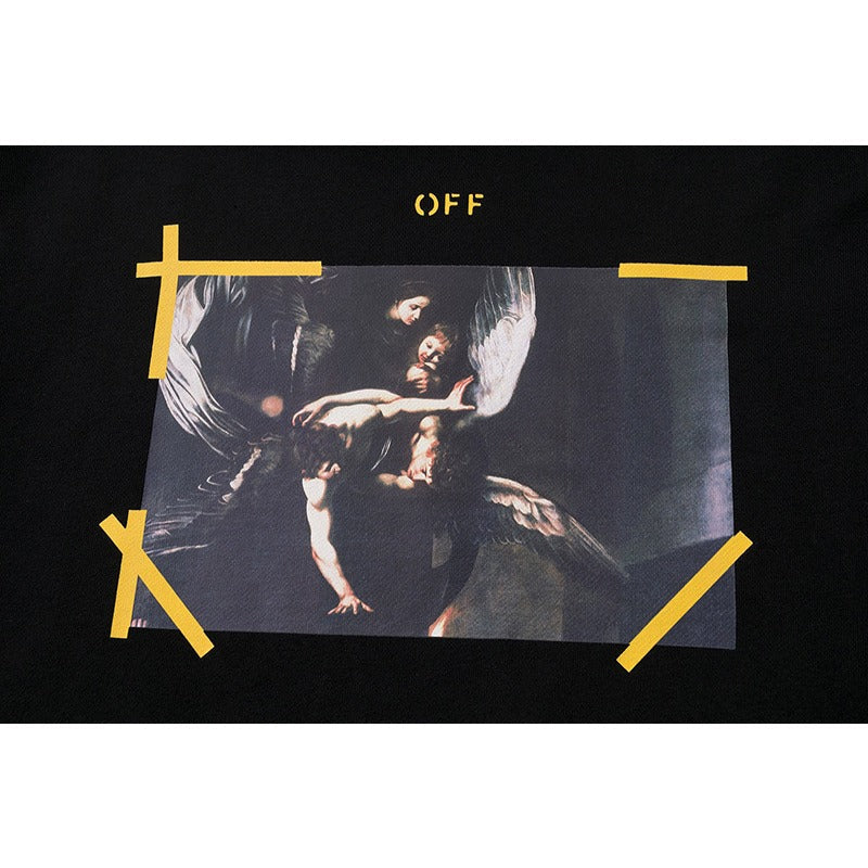 OW  hoodie Classic Baroque Angel Wing Pattern Hoodie
