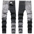 Mens Fashion Jeans Black and gray color blocking 5706#