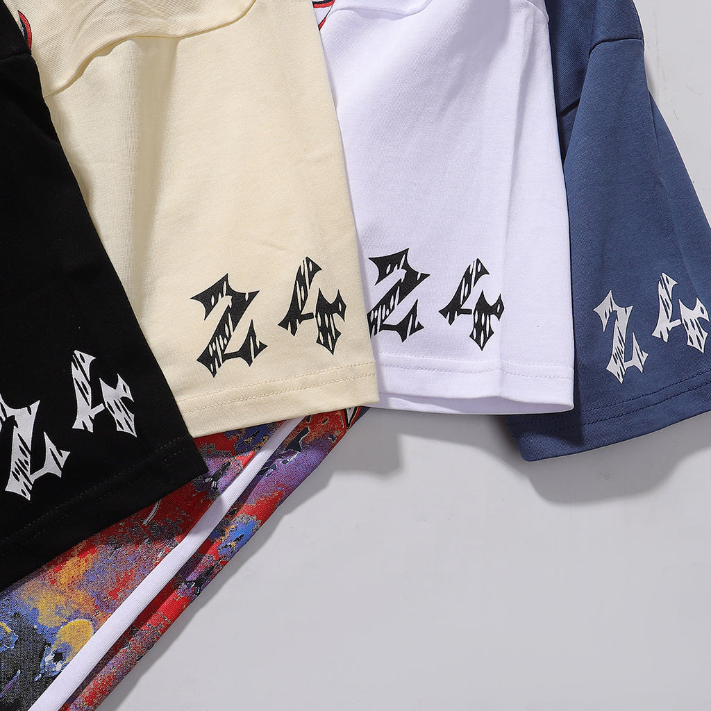 Godspeed T Shirts Speech Skull Printing Cotton Casual Crew Neck Short Sleeve Men and Women
