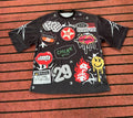 Street T Shirts Washed Old Oversize Hip Hop Skateboard Anime Print Short Sleeve
