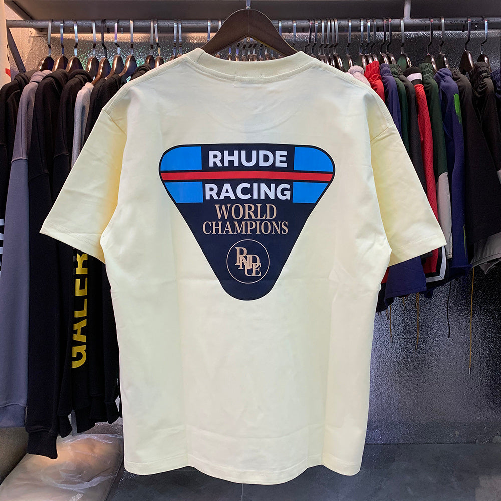 Rhude T Shirts World Champion Commemorative Cotton Casual Short Sleeve Men and Women