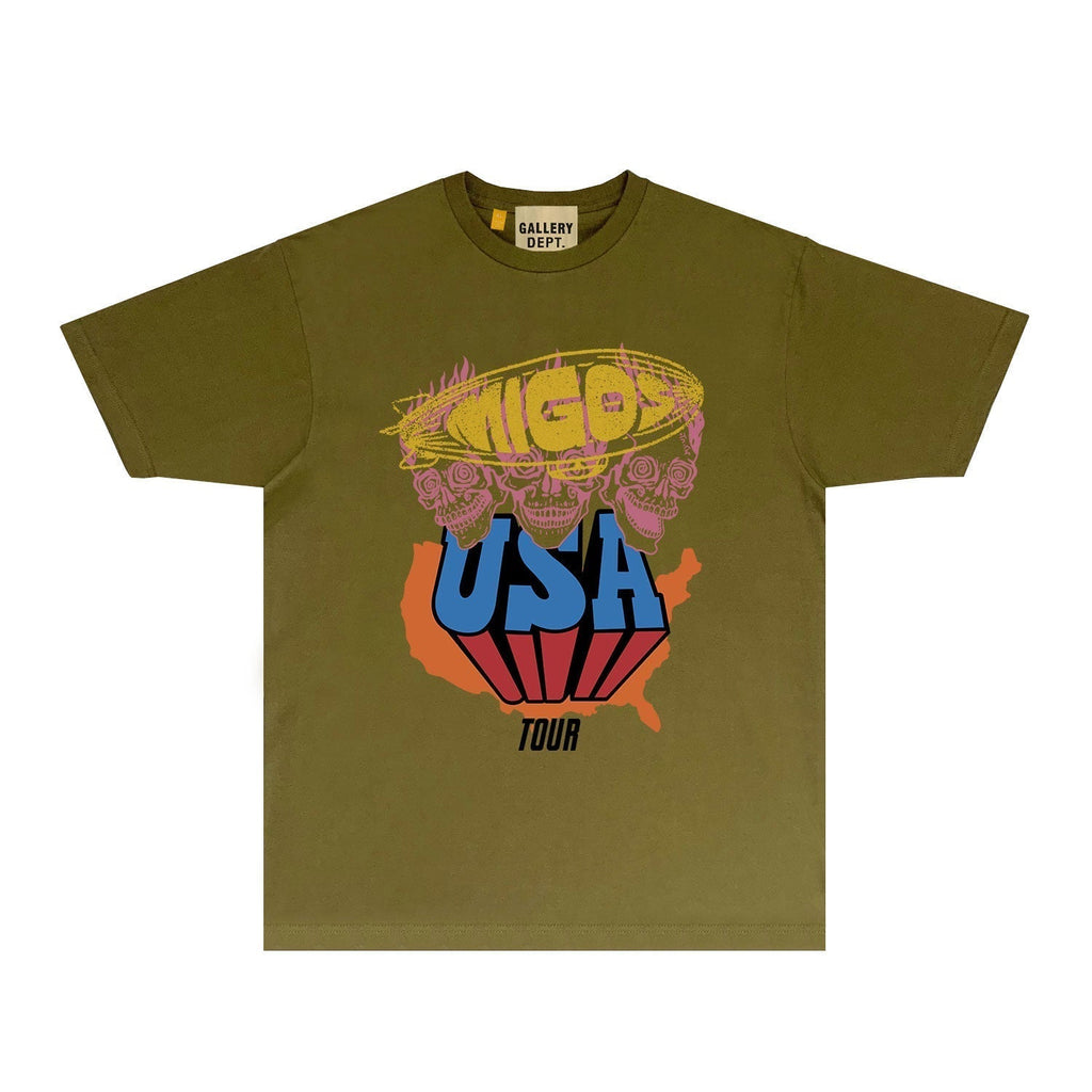 Gallery Dept T Shirt Retro Printed Loose Short-Sleeved Shirt (part2)