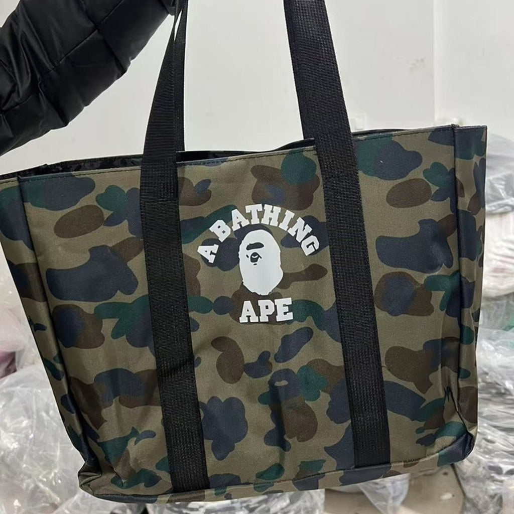 Bathing Ape Bape Bag Camouflage Large Capacity Waterproof Casual Shoulder Portable Tote Bag