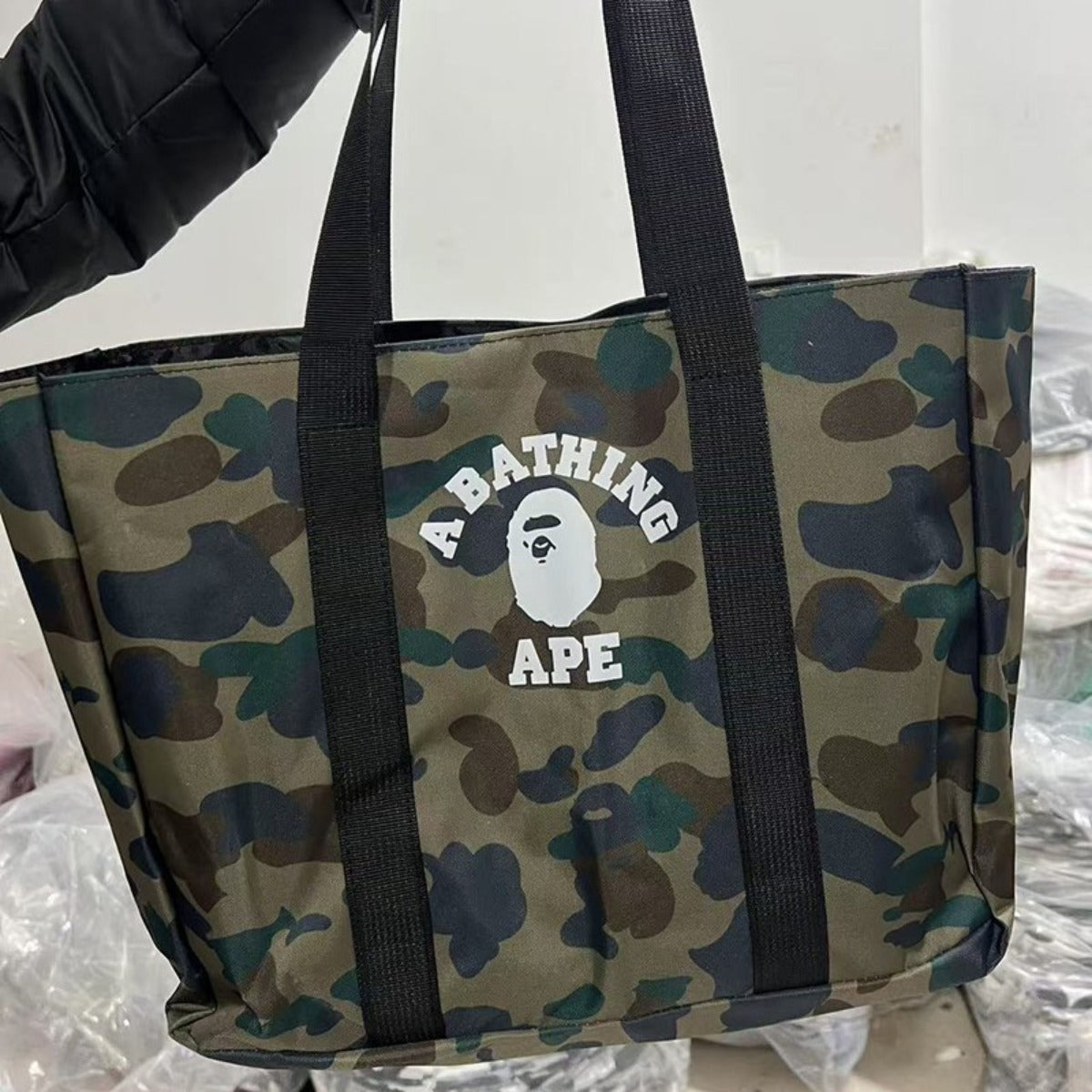 Bathing Ape Bape Bag Camouflage Large Capacity Waterproof Casual Shoulder Portable Tote Bag