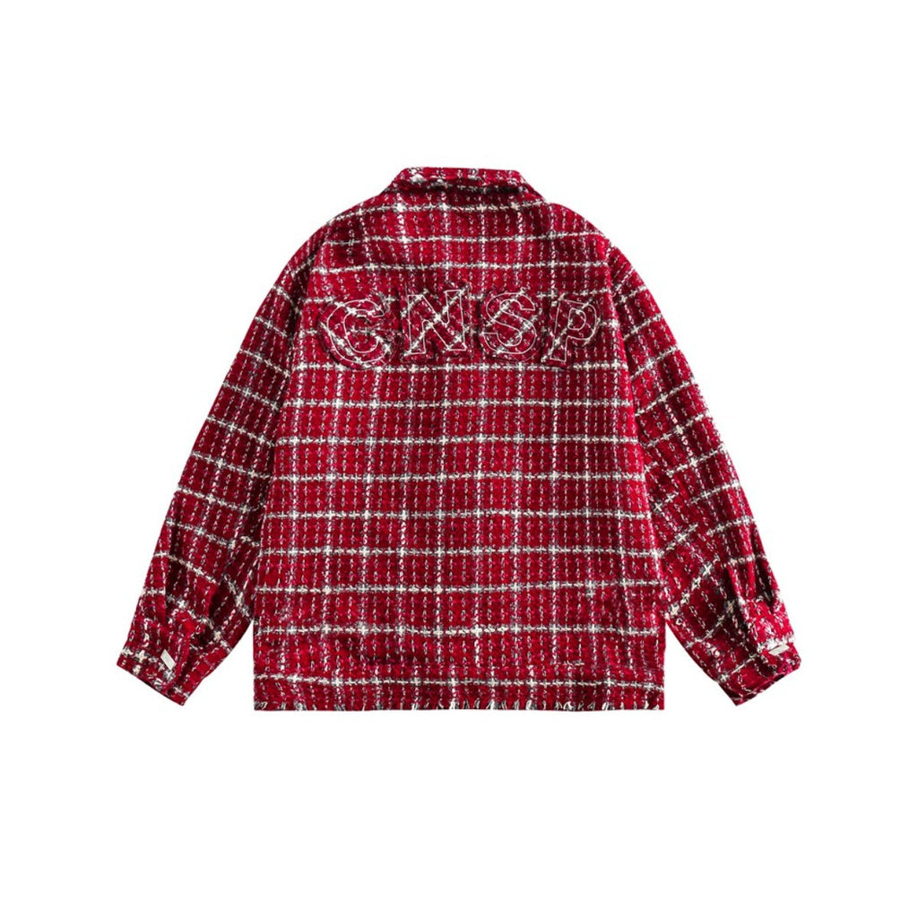 Unisex Jacket Retro Lapels Jacket Plaid Coat
