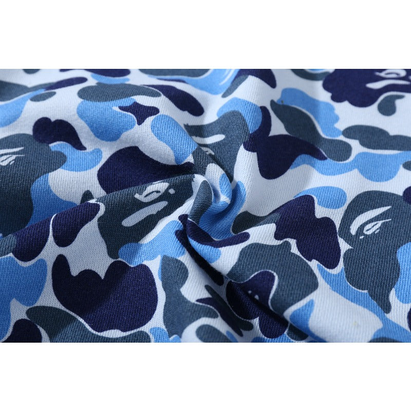 Bathing Ape Hoodie Camouflage Double Hat Autumn/Winter Fleece Cardigan Zipper Loose Shark