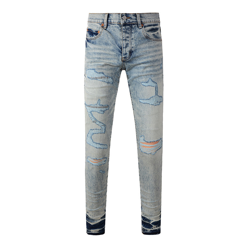 Mens trendy purple jeans, 100% cotton Pure Cotton High Street Trend