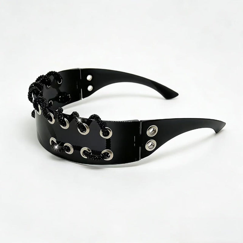 Trendy punk glasses y2k flash diamond