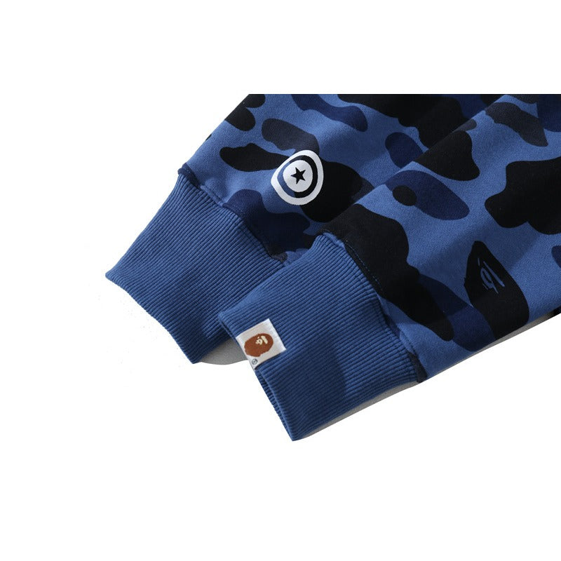 Ape Hoodie Classic Camo Shark Hooded Cardigan Zip Embroidery
