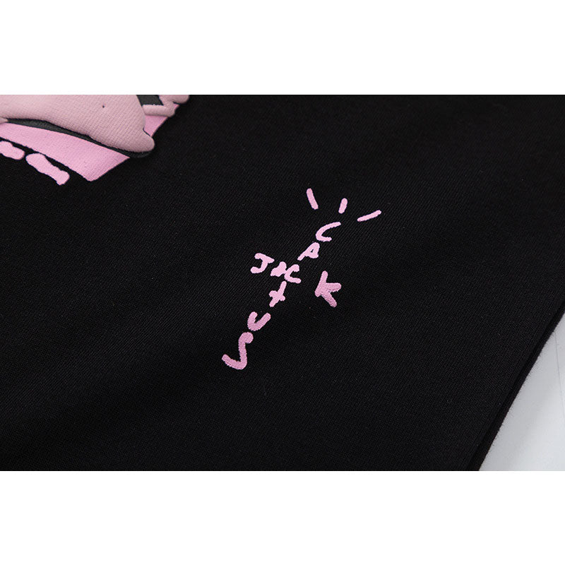 Travis Scott T-Shirt Travis Scott Pink Printed Short Sleeve T-Shirt