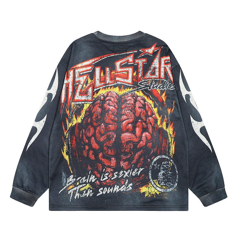 HS Long Sleeve Shirts Hip-hop loose oversize
