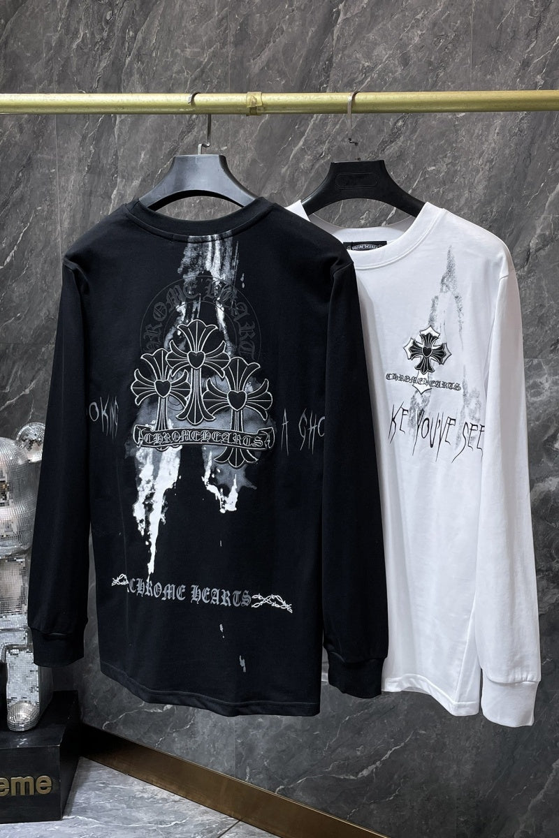 Chrome heart Long Sleeve Shirts High-quality 100% cotton streetwear