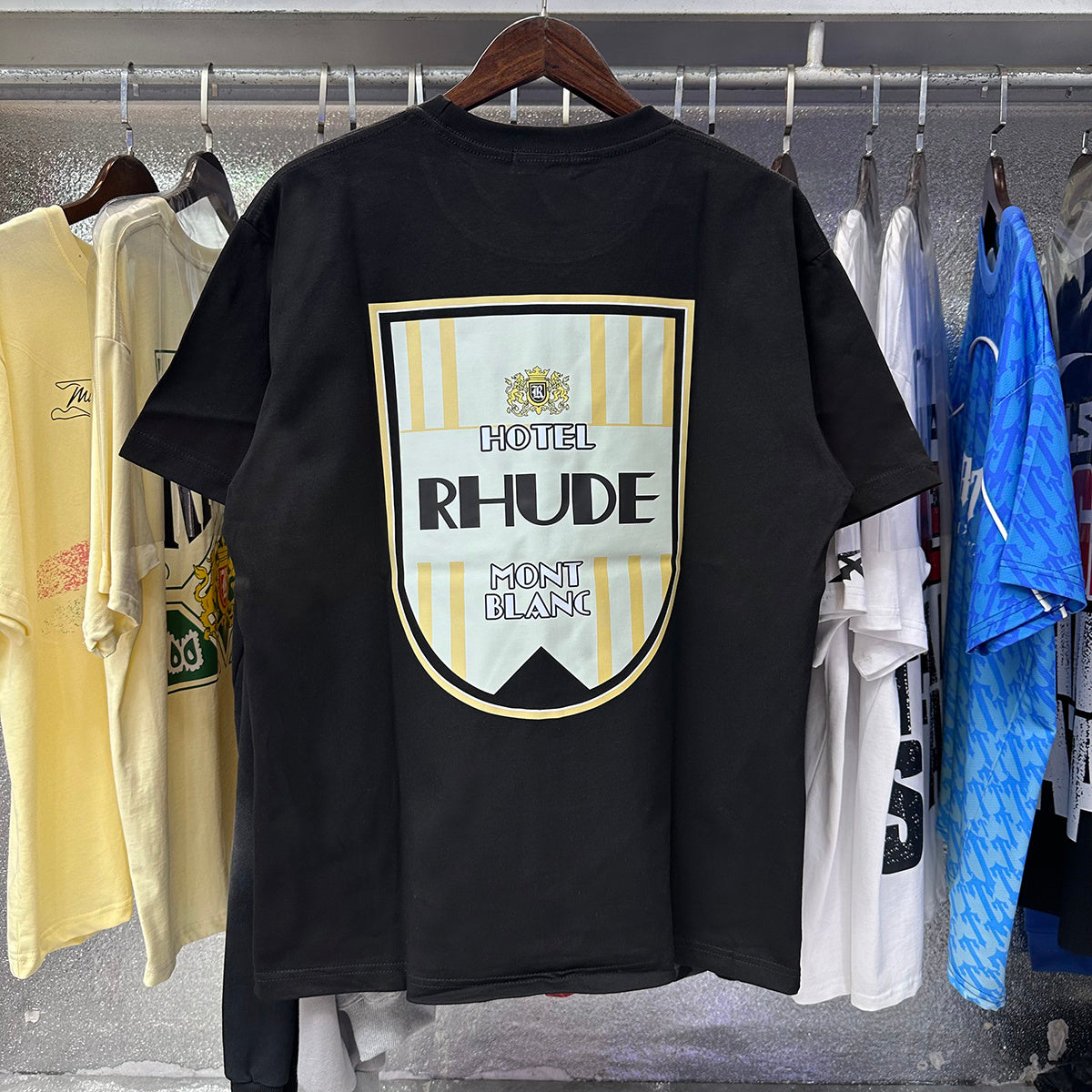 Rhude T Shirts Mont Blanc Short Sleeve Men and Women