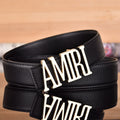 Amiri Belt Black linen leather texture