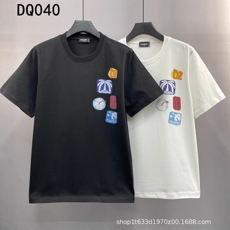 DSQ2 T Shirts D2 Color Printed Short Sleeves