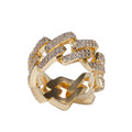 Rings Microencrusted Zircon 2 Rows Diamond Hip Hop Cuban St. Valentine's
