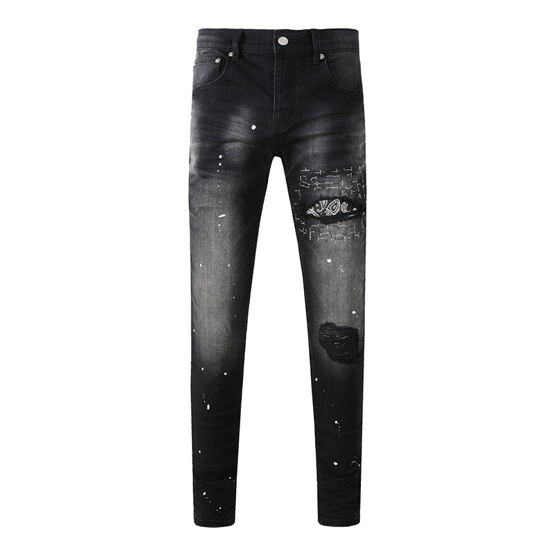 Mens trendy purple jeans, 100% cotton Pure Cotton High Street Trend