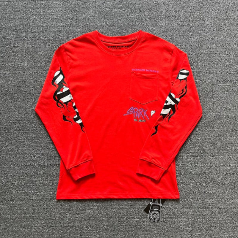 CHH  Heart Long Sleeve Shirt Unisex Fashion Loose Long Sleeve Shirt