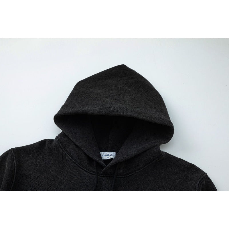 OW hoodie pocket letter portrait pattern pullover