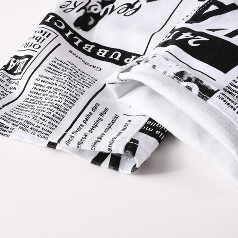 Mens Fashion Jeans Street newspaper style 5011#