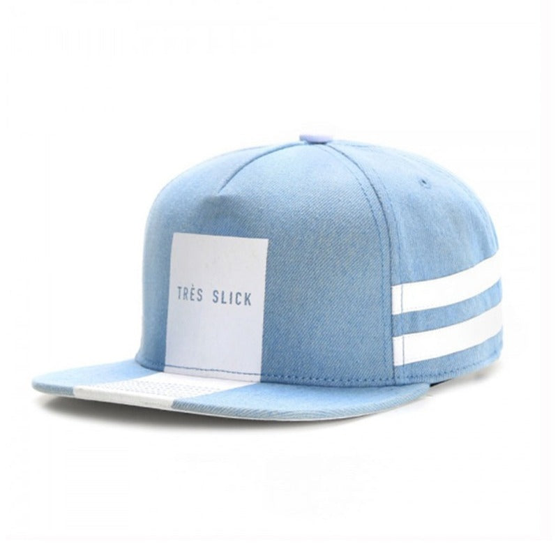 Trendy flat brimmed snapback hats shade tres slick cap