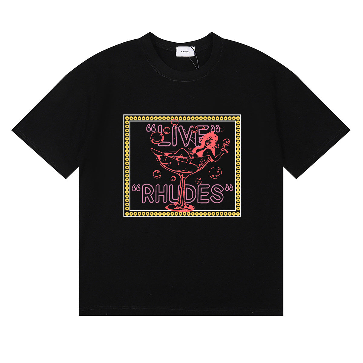 Rhude T Shirts goblet bikini beautiful women print cotton casual short sleeves men and women