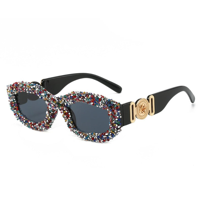 Trendy punk glasses diamond square