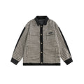 Unisex Jacket Houndstooth Jacket Men and Women Couple Loose Lapels Plaid Jacket