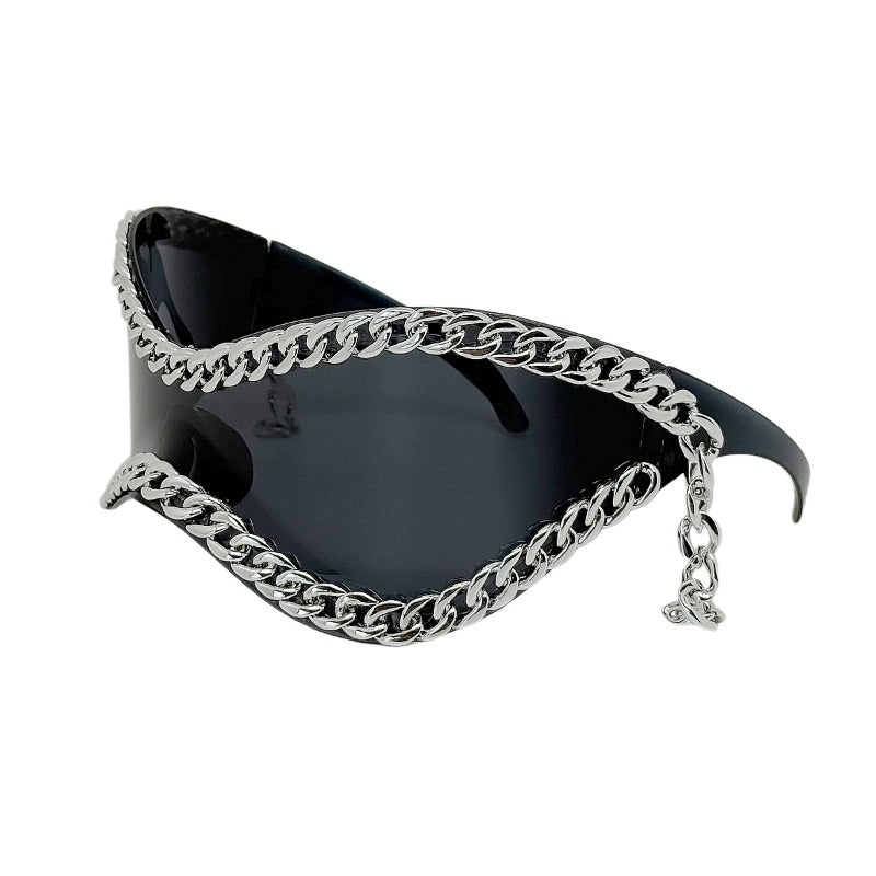 Trendy punk glasses y2kretro chain