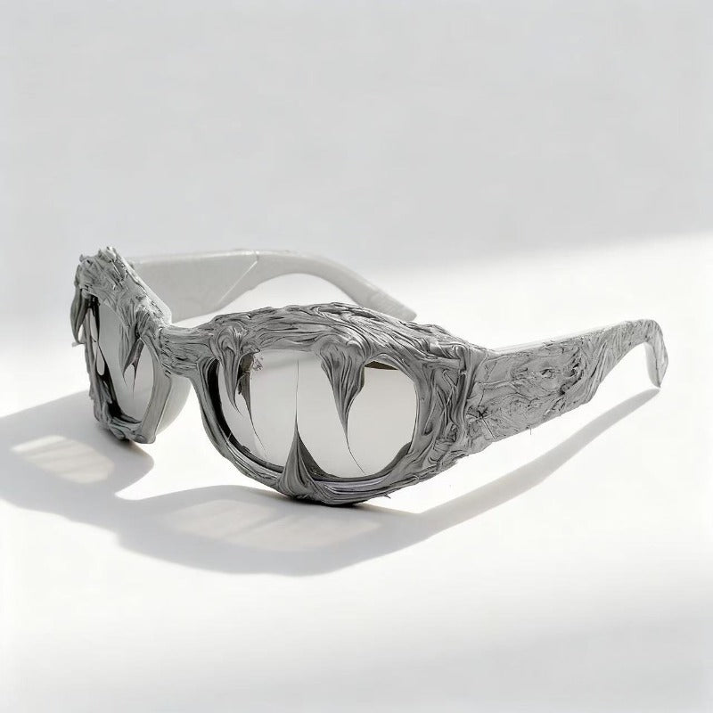 Trendy punk glasses y2k dark glue