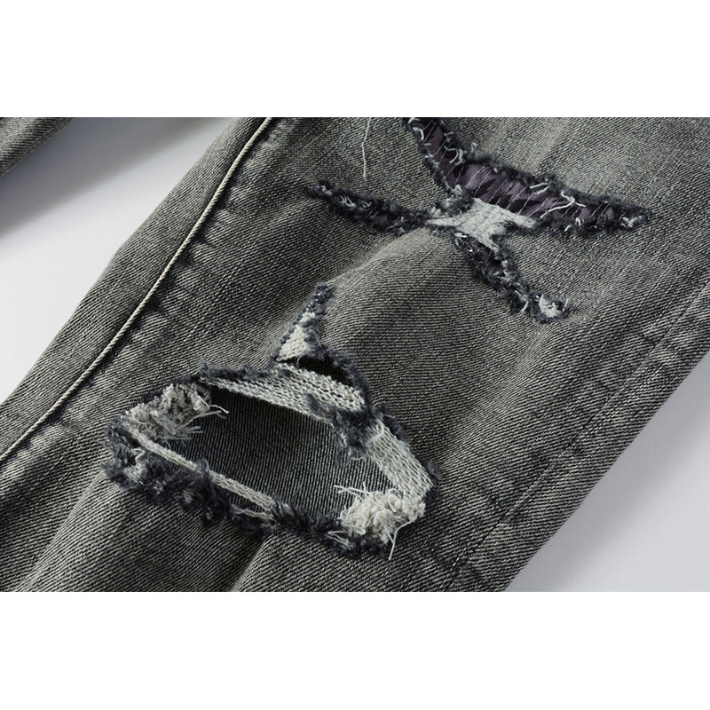 Mens trendy purple jeans, 100% cotton Pure Cotton High Street Trend