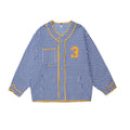 Unisex Jacket Baseball Clothing Jacket Men and Women Couple's Collarless Houndstooth Design Jacket