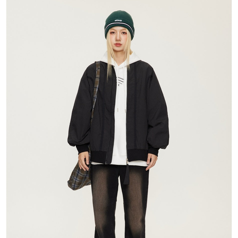 Unisex Jacket Loose Retro Baseball Collar Jacket Men and Women Same Style Spring and Autumn Coat