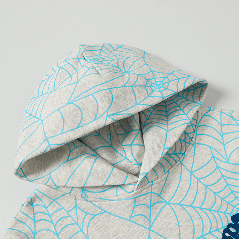 Sp5der Hoodie Cobweb Puff Print Pure Cotton