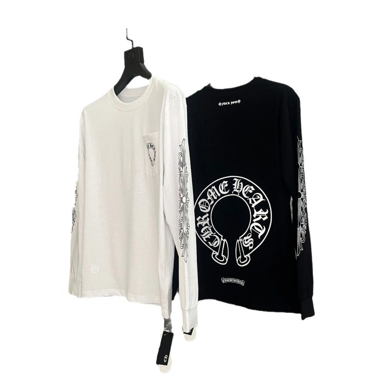 CHH  Heart Long Sleeve Shirt Unisex Fashion Loose Long Sleeve Shirt