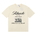 Rhude T Shirts Heave on Earth Printed Cotton Casual Short Sleeve Men and Women
