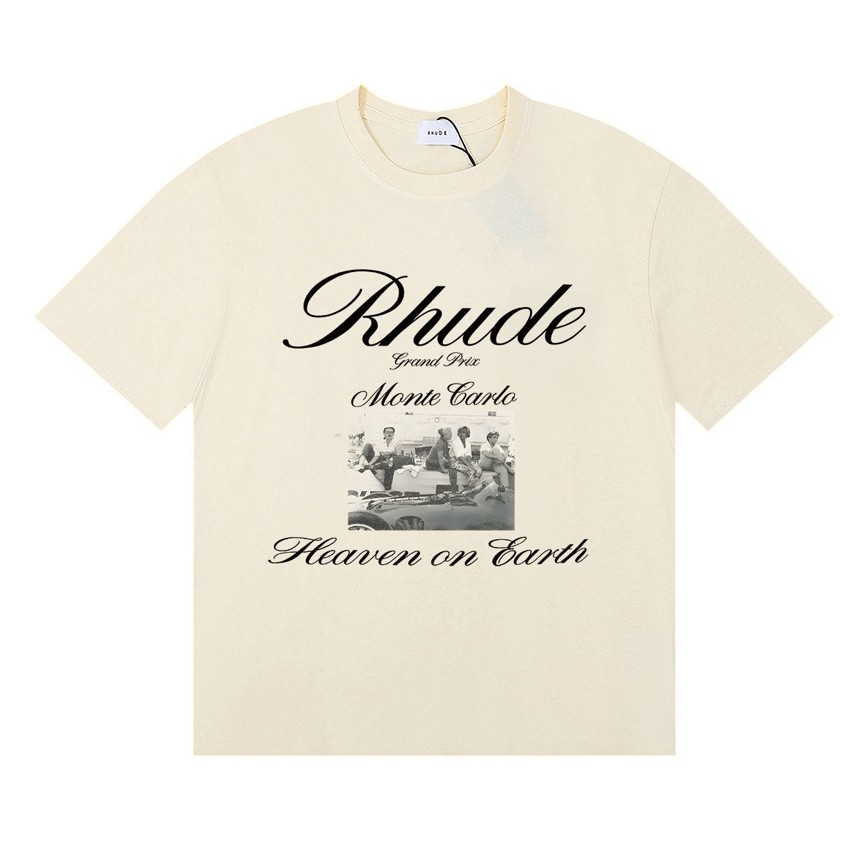 Rhude T Shirts Heave on Earth Printed Cotton Casual Short Sleeve Men and Women