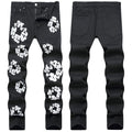 Mens Fashion Jeans White cotton flower 1322#