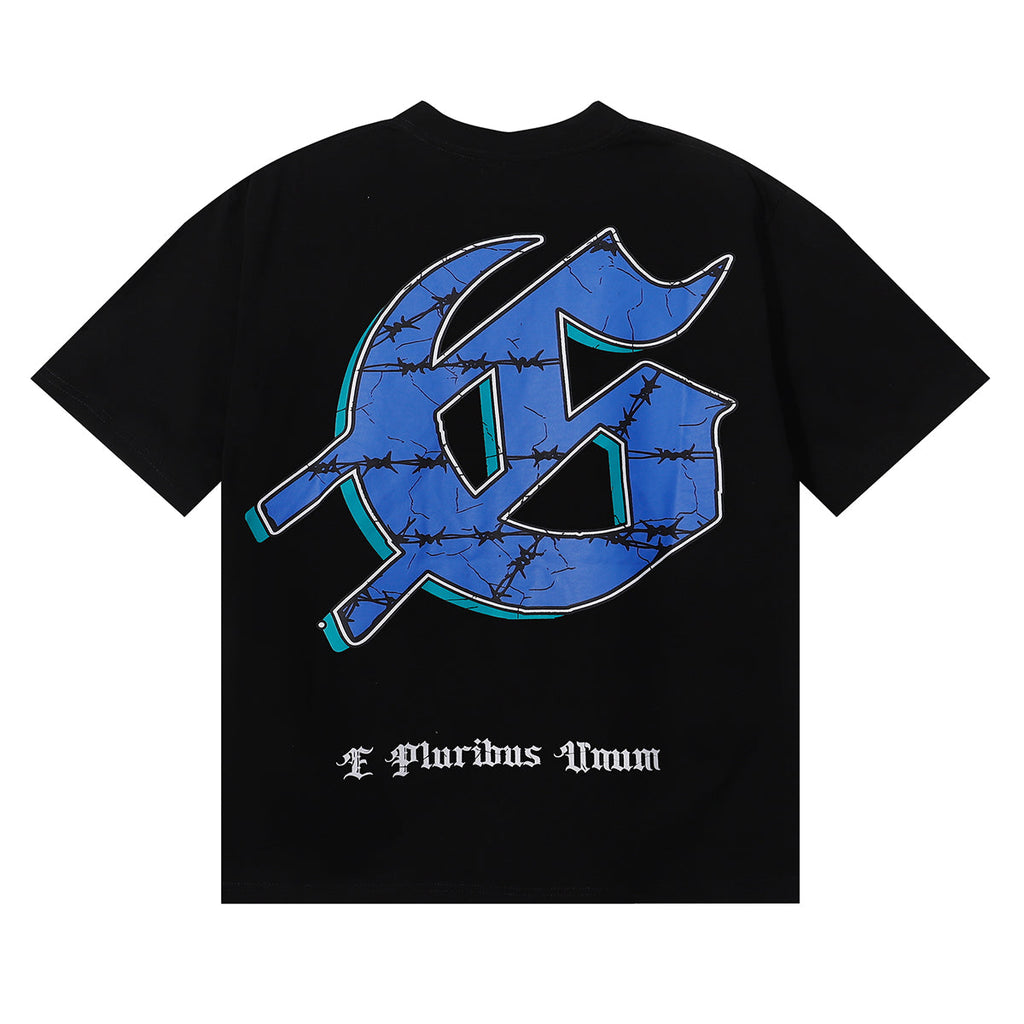 Godspeed T Shirts Skull City Reflection Print Cotton Casual Short Sleeve Men and Women