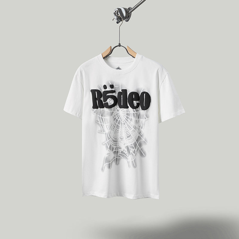 Travis Scott T Shirts FW24xRodeoxSP5 spider web print short-sleeve