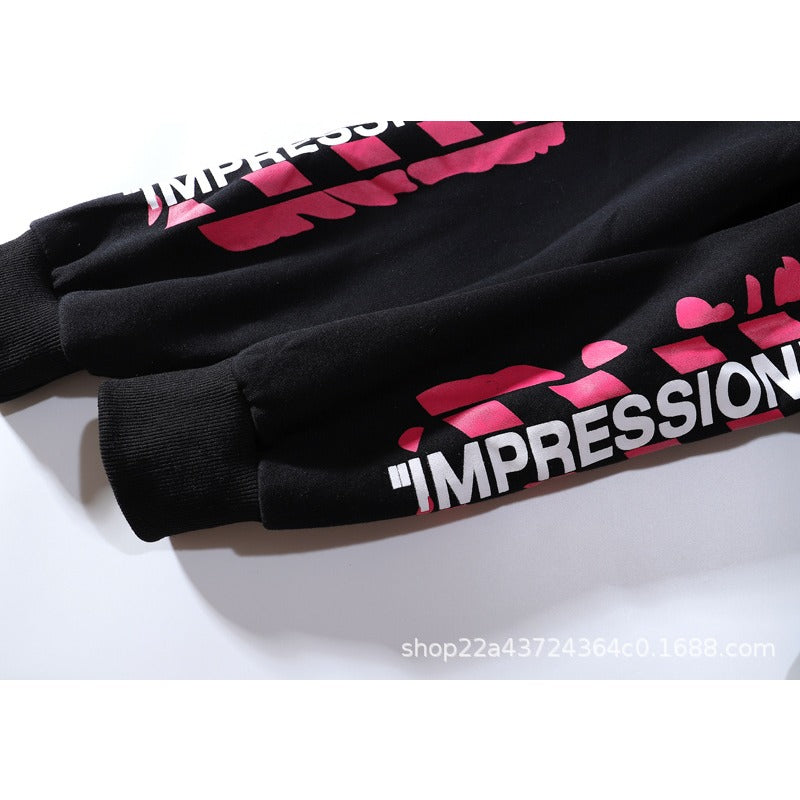 OW  hoodie dyed graffiti pink arrow hooded