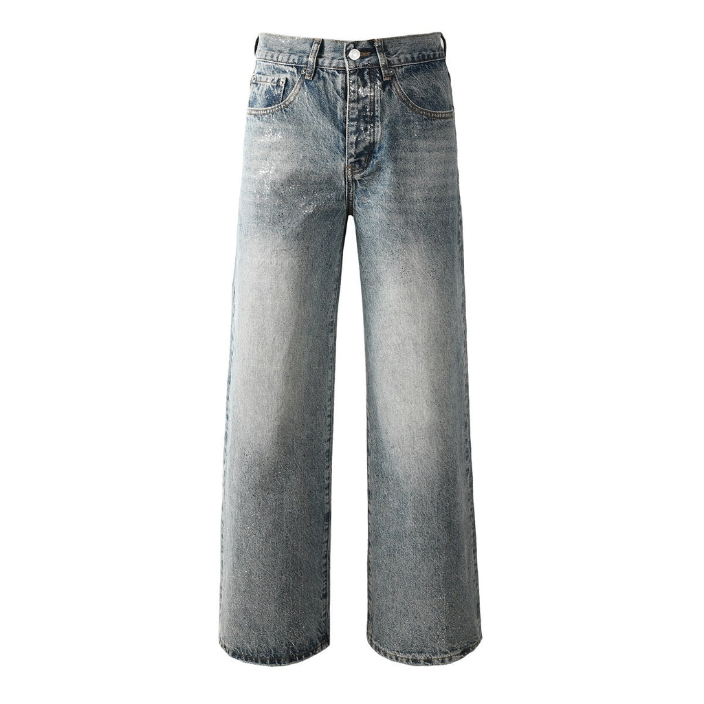 Mens trendy purple jeans, 100% cotton Jeans Rhinestones #101
