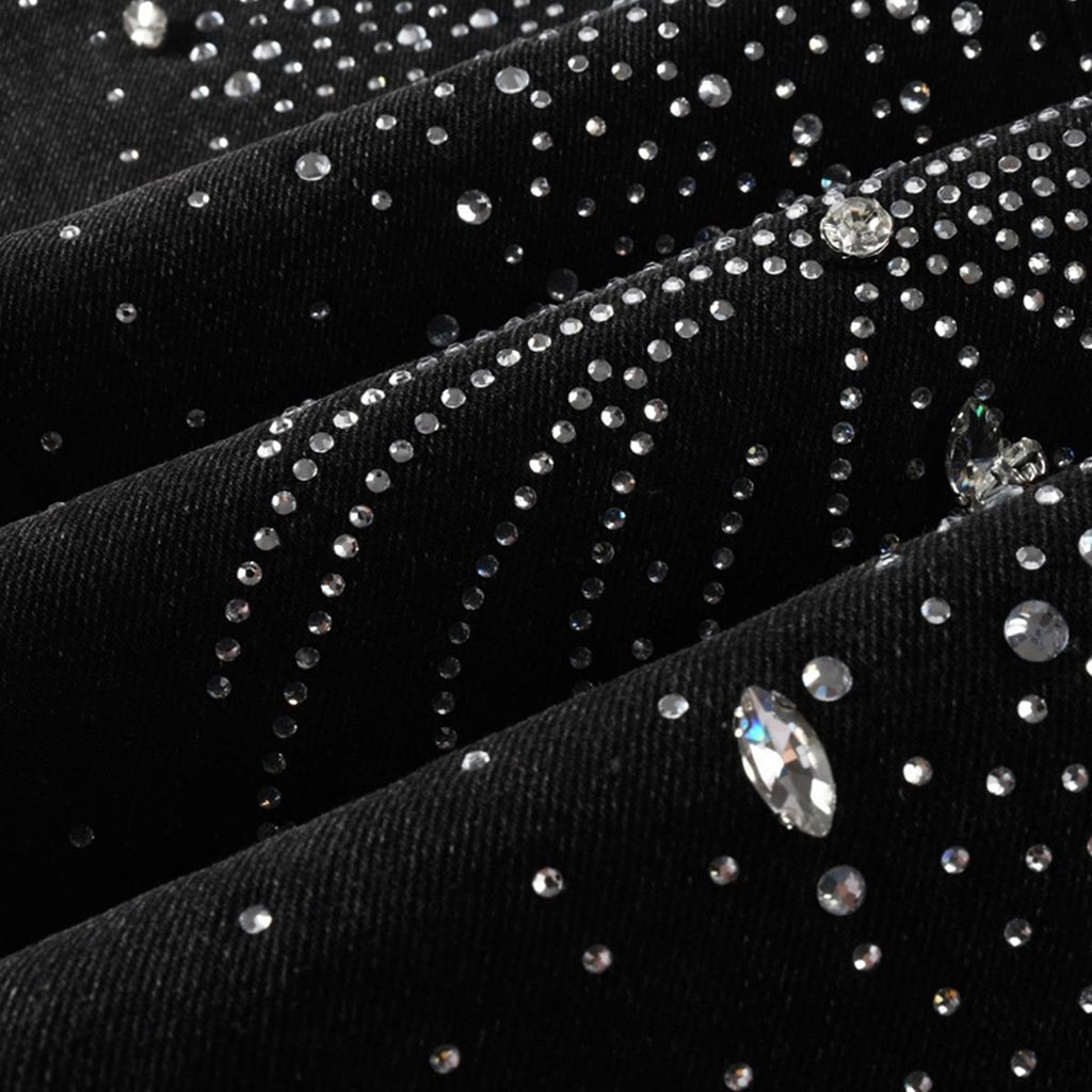 Mens trendy purple jeans, 100% cotton Jeans Rhinestones #9125